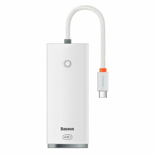 Εικόνα της USB Hub Baseus Lite Series USB-C to 4x USB 3.0 & USB-C 25cm White WKQX030302