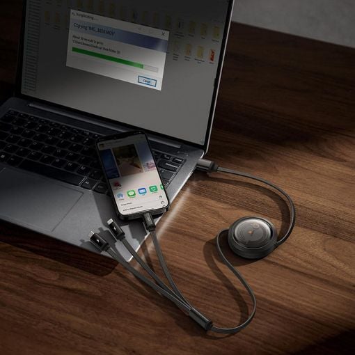 Εικόνα της Καλώδιο Baseus Free2Draw 3in1 USB to Type-C / Lightning / micro USB 3.5A 1.1m Black P10368700111-02