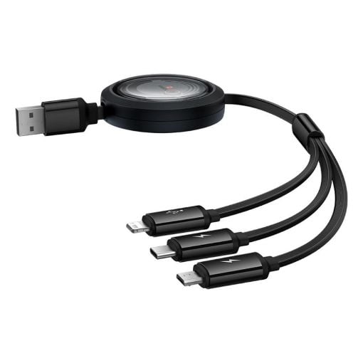 Εικόνα της Καλώδιο Baseus Free2Draw 3in1 USB to Type-C / Lightning / micro USB 3.5A 1.1m Black P10368700111-02