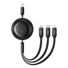 Εικόνα της Καλώδιο Baseus Free2Draw 3in1 USB to Type-C / Lightning / micro USB 3.5A 1.1m Black P10368700111-02