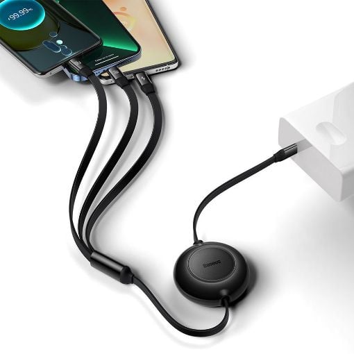 Εικόνα της Καλώδιο Baseus Bright Mirror 4 3in1 USB-C to USB-C / Lightning / micro USB 1.1m Black CAMJ010201