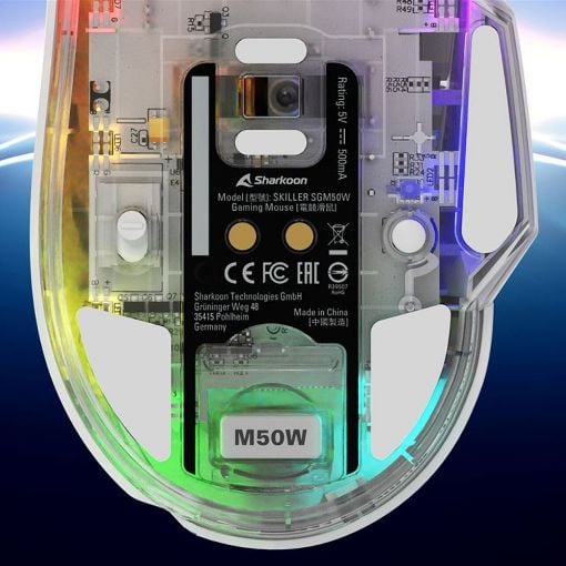 Εικόνα της Ποντίκι Sharkoon Skiller SGM50W Wireless RGB White