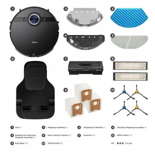 Εικόνα της Midea S8+ Robotic Vacuum Cleaner Black