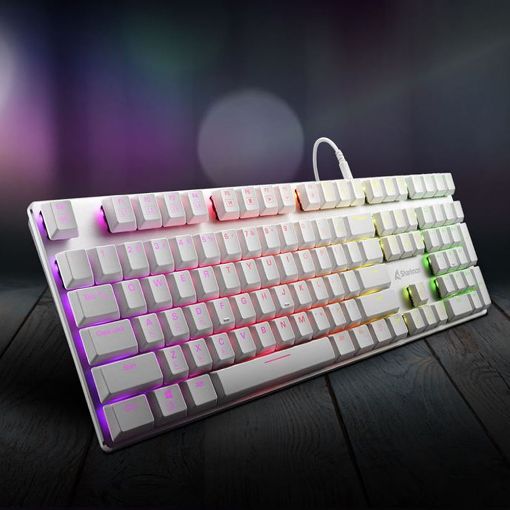 Εικόνα της Πληκτρολόγιο Sharkoon PureWriter Kailh Blue Switches RGB US Λευκό