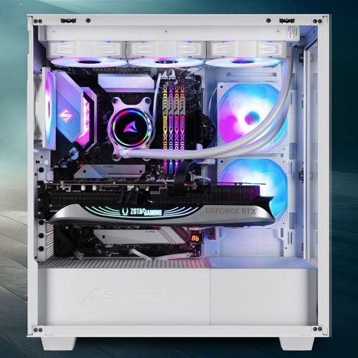 Εικόνα της Sharkoon Rebel C60 RGB Tempered Glass White