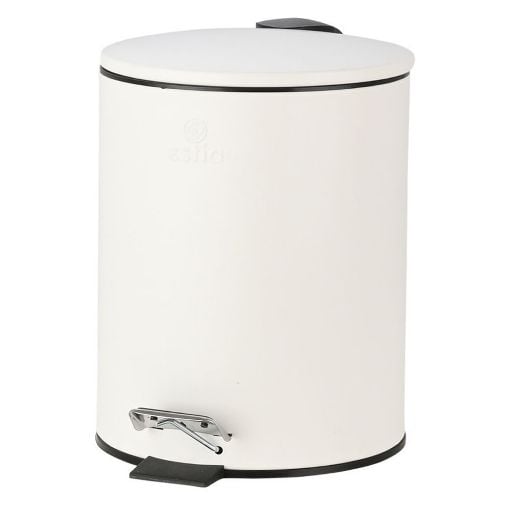 Εικόνα της Καλαθάκι Μπάνιου Estia Classic Μεταλλικό Soft Close 5lt Matte White 02-3746