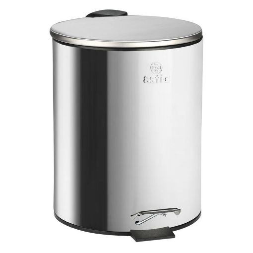 Εικόνα της Καλαθάκι Μπάνιου Estia Classic Μεταλλικό Soft Close 5lt Matte Inox 02-0059