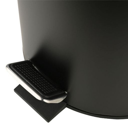 Εικόνα της Καλαθάκι Μπάνιου Estia Classic Μεταλλικό Soft Close 5lt Matte Black 02-3791