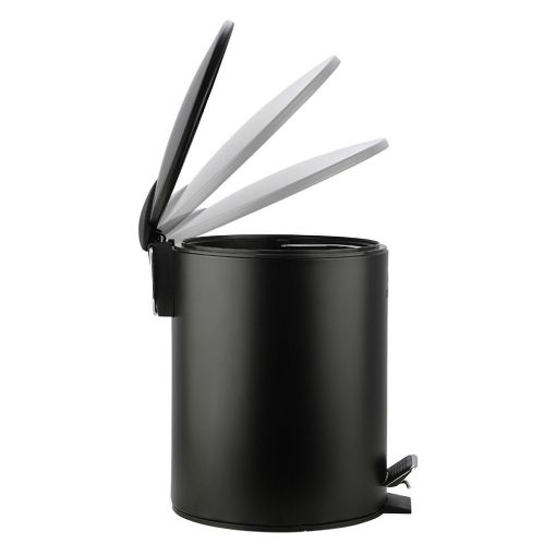 Εικόνα της Καλαθάκι Μπάνιου Estia Classic Μεταλλικό Soft Close 5lt Matte Black 02-3791