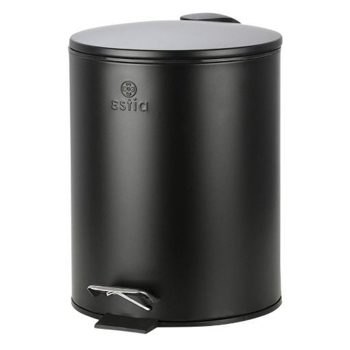 Εικόνα της Καλαθάκι Μπάνιου Estia Classic Μεταλλικό Soft Close 5lt Matte Black 02-3791