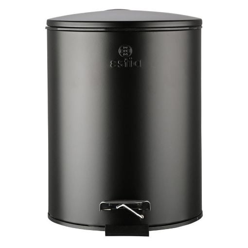 Εικόνα της Καλαθάκι Μπάνιου Estia Classic Μεταλλικό Soft Close 5lt Matte Black 02-3791