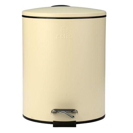 Εικόνα της Καλαθάκι Μπάνιου Estia Classic Μεταλλικό Soft Close 5lt Matte Beige 02-3784