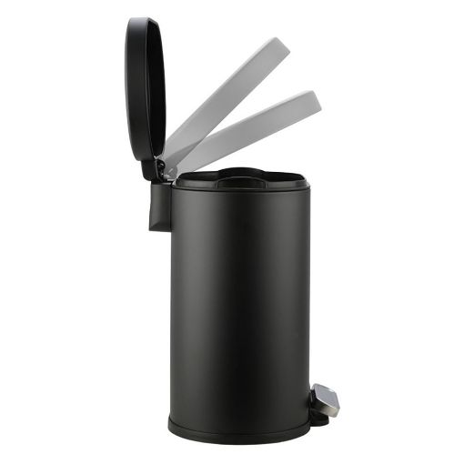 Εικόνα της Καλαθάκι Μπάνιου Estia Ovoid Μεταλλικό Soft Close 6lt Black 02-21436