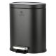 Εικόνα της Καλαθάκι Μπάνιου Estia Ovoid Μεταλλικό Soft Close 6lt Black 02-21436