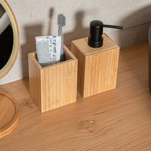 Εικόνα της Αντλία Σαπουνιού Estia Bamboo Essentials Τετράγωνη 8.2x7.5x17.5cm 02-13080