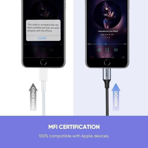Εικόνα της Headphone Adapter Ugreen Lightning to 3.5mm F Black 30756