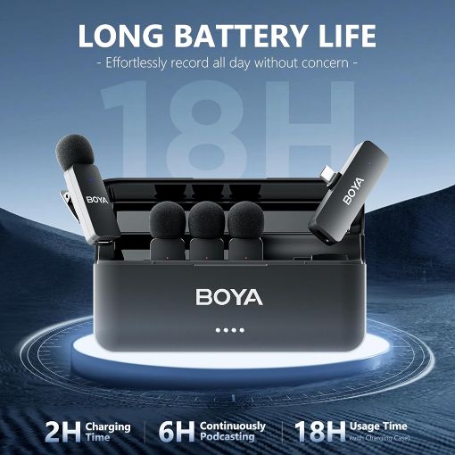 Εικόνα της Boya BY-V4U 4 Wireless Lavalier Microphones USB-C Black