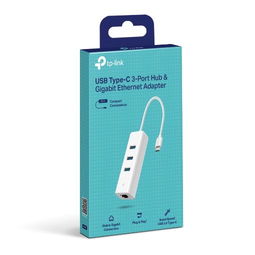 Εικόνα της Adapter Tp-Link USB Type-C to Gigabit Ethernet & 3x USB-A 3.0 UE330C