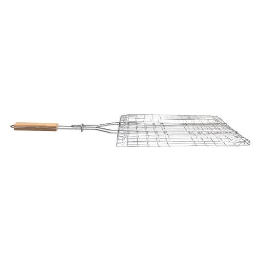 Εικόνα της Σχάρα Ψησίματος Barbeque Μεταλλική Estia 60x40cm με Ξύλινη Λαβή 05-9472