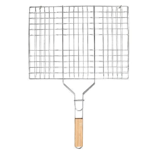 Εικόνα της Σχάρα Ψησίματος Barbeque Μεταλλική Estia 60x40cm με Ξύλινη Λαβή 05-9472