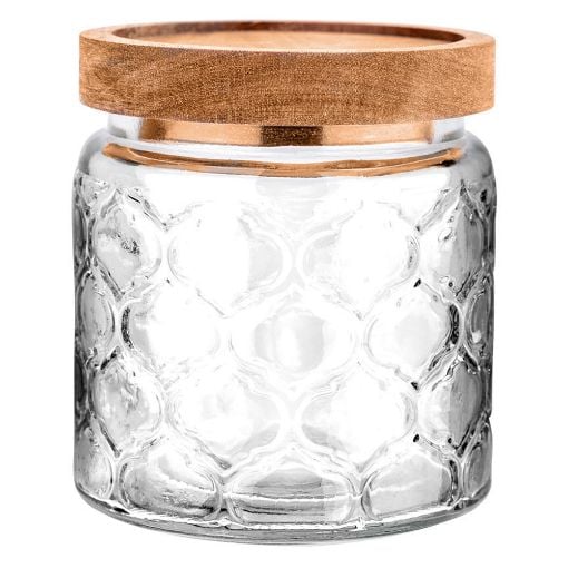 Εικόνα της Δοχείο Αποθήκευσης Allure Γυάλλινο Estia 500ml Ανάγλυφο 11x10cm 01-23591
