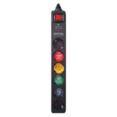 Εικόνα της Πολύπριζο Ασφαλείας 6 Θέσεων Crystal Audio 1300J 70dB Black CP6-1300-70B