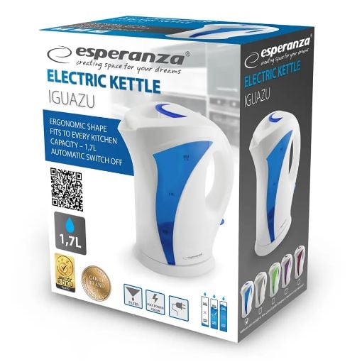 Εικόνα της Βραστήρας Esperanza 1.7lt 2200W Μπλε EKK018B