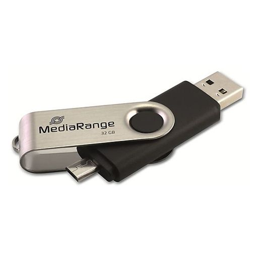 Εικόνα της MediaRange USB 2.0 Nano Flash Drive 32GB + micro USB Adaptor (OTG) Black MR932-2