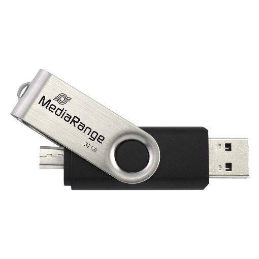 Εικόνα της MediaRange USB 2.0 Nano Flash Drive 32GB + micro USB Adaptor (OTG) Black MR932-2