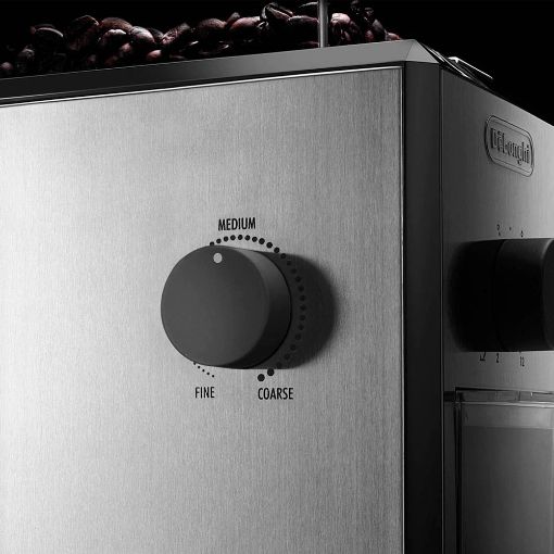 Εικόνα της Μύλος Άλεσης Καφέ De'Longhi KG89 110W 120gr 16 Επίπεδα Άλεσης Ασημί 177111026