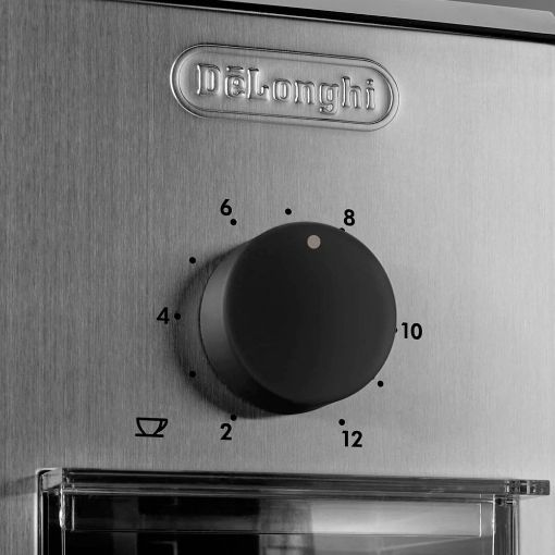 Εικόνα της Μύλος Άλεσης Καφέ De'Longhi KG89 110W 120gr 16 Επίπεδα Άλεσης Ασημί 177111026