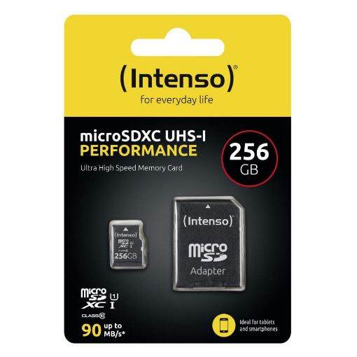 Εικόνα της Κάρτα Μνήμης MicroSDHC Intenso Performance 256GB Class 10 UHS-I U1 + Adapter 3424492