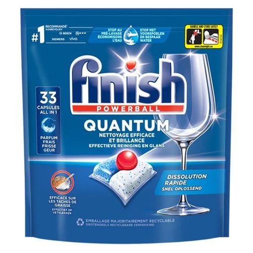 Εικόνα της Κάψουλες Πλυντηρίου Πιάτων Finish Quantum All in One 33τμχ