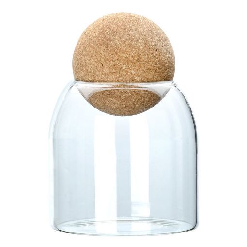 Εικόνα της Δοχείο Αποθήκευσης Γυάλινο 450ml Estia με Καπάκι Φελλού 01-19600
