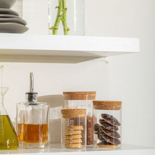 Εικόνα της Δοχείο Αποθήκευσης Γυάλινο 500ml Estia με Καπάκι Φελλού 01-25076