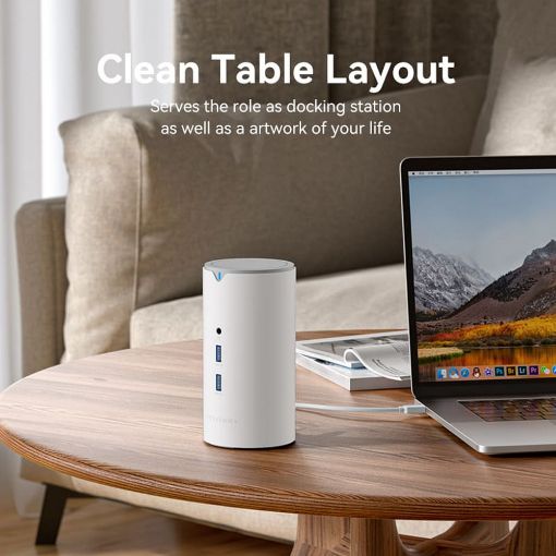 Εικόνα της Docking Station Vention 12-in-1 USB-C Vertical Type EU White TPHWC-EU