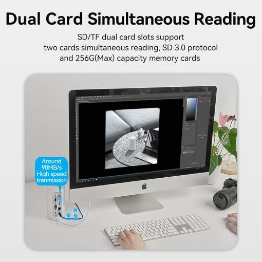 Εικόνα της Docking Station Vention 12-in-1 USB-C Vertical Type EU White TPHWC-EU