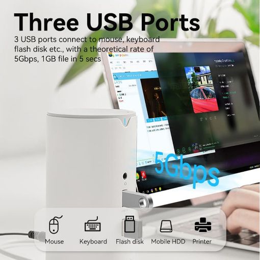 Εικόνα της Docking Station Vention 12-in-1 USB-C Vertical Type EU White TPHWC-EU