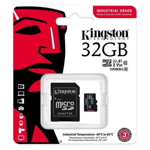 Εικόνα της Κάρτα Μνήμης microSDHC Kingston Industrial 32GB U3 V30 A1 UHS-I with SD Adapter SDCIT2/32GB