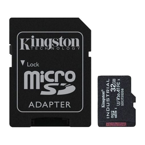 Εικόνα της Κάρτα Μνήμης microSDHC Kingston Industrial 32GB U3 V30 A1 UHS-I with SD Adapter SDCIT2/32GB
