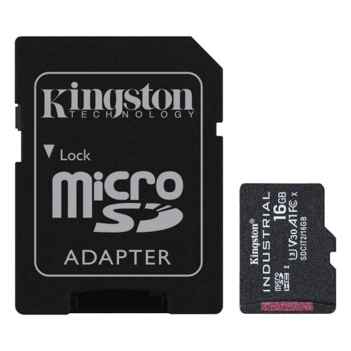 Εικόνα της Κάρτα Μνήμης microSDHC Kingston Industrial 16GB U3 V30 A1 UHS-I with SD Adapter SDCIT2/16GB
