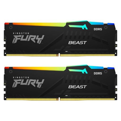 Εικόνα της Ram Kingston Fury Beast RGB 16GB (2 x8GB) DDR5-5200MHz CL40 Black KF552C40BBAK2-16