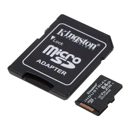 Εικόνα της Κάρτα Μνήμης microSDHC Kingston Industrial 64GB U3 V30 A1 UHS-I with SD Adapter SDCIT2/64GB