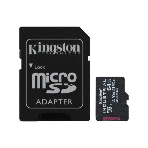 Εικόνα της Κάρτα Μνήμης microSDHC Kingston Industrial 64GB U3 V30 A1 UHS-I with SD Adapter SDCIT2/64GB