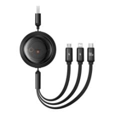 Εικόνα της Καλώδιο Baseus Free2Draw 3in1 USB to Type-C / Lightning / micro USB 100W 1.1m Black P10368700111-03