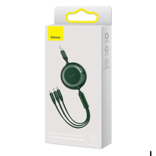 Εικόνα της Καλώδιο Baseus Bright Mirror II 3in1 USB to Type-C / Lightning / micro USB 3.5A 1.1m Green CAMJ010006