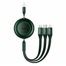 Εικόνα της Καλώδιο Baseus Bright Mirror II 3in1 USB to Type-C / Lightning / micro USB 3.5A 1.1m Green CAMJ010006