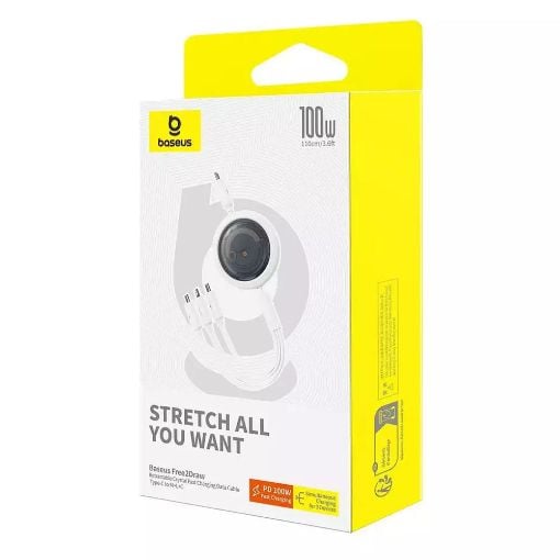 Εικόνα της Καλώδιο Baseus Free2Draw 3in1 USB to Type-C / Lightning / micro USB 100W PD 1.1m White P10368700211-03