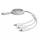 Εικόνα της Καλώδιο Baseus Free2Draw 3in1 USB to Type-C / Lightning / micro USB 100W PD 1.1m White P10368700211-03