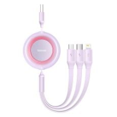 Εικόνα της Καλώδιο Baseus Bright Mirror II 3in1 USB to Type-C / Lightning / micro USB 3.5A 1.1m Purple CAMJ010005